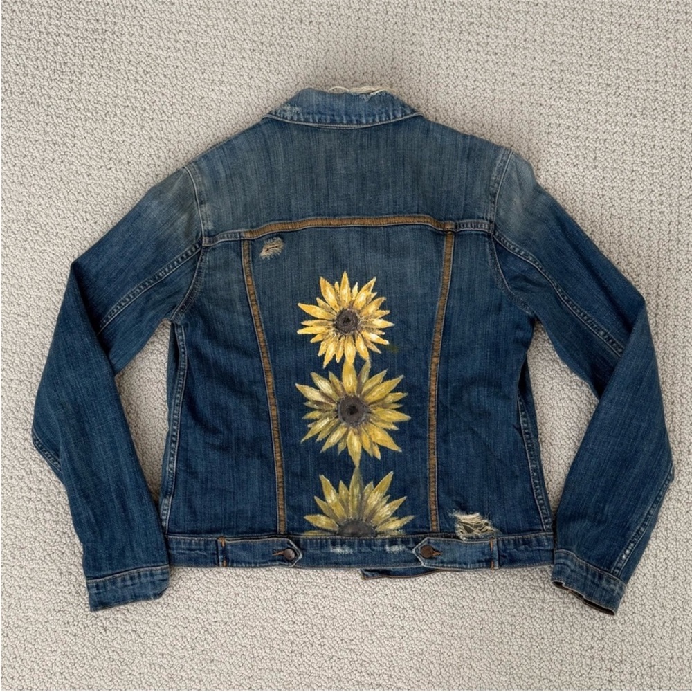 Joe’s Jean Jacket with Sunflower
